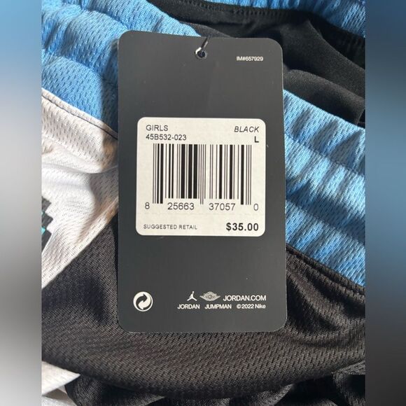 Jordan girls Black and Blue Graphic Skort - Picture 6 of 7